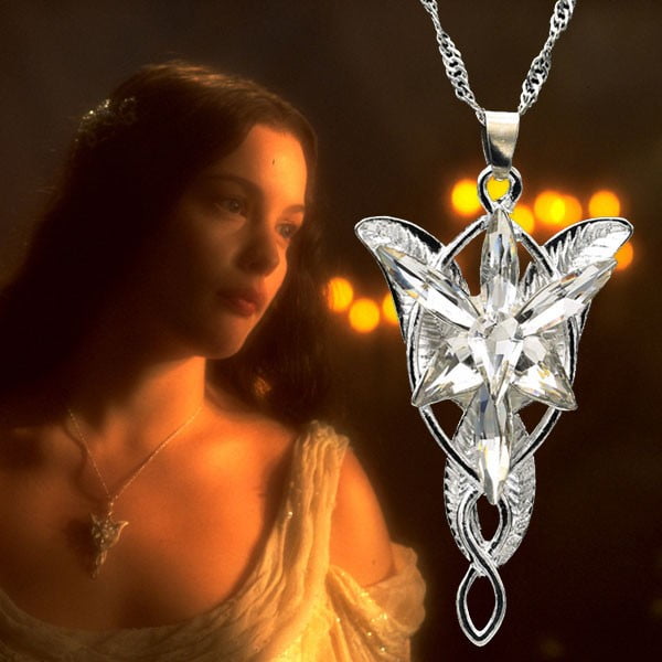 Arwens Orecchini A Goccia Stella Della Sera, Argento 925 Con Zirconi Cubici, Ispirati Al Signore Degli Anelli, Per Lui E Lei, 20 Mm