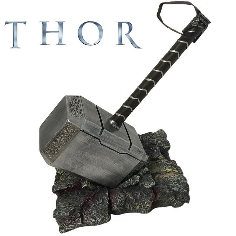 Marteau de Thor fonctionnel en métal avec support, Marvel ⚔️ Boutique Épées