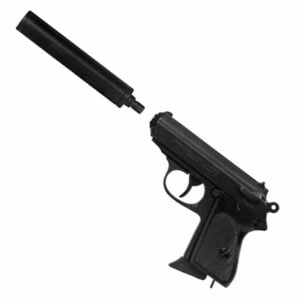 Pistolet Allemand semi-automatique PPK avec silencieux