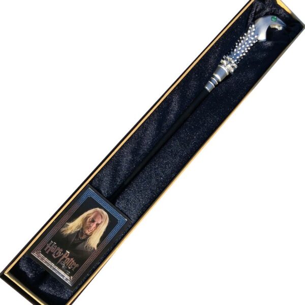 Harry Potter baguette magique LUCIUS MALFOY edition personnage + clip métal