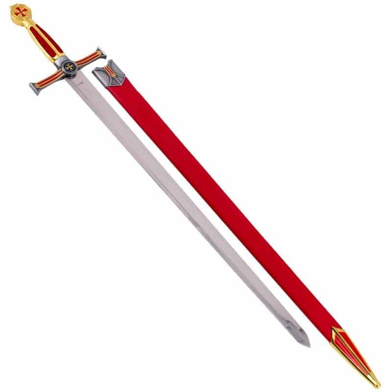 Epée courte des Templiers rouge