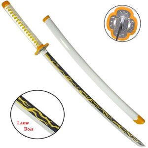 Katana en bois de Zenitsu Demon Slayer lame en bambou