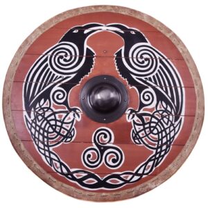 Bouclier Viking Hugin&Munin en bois