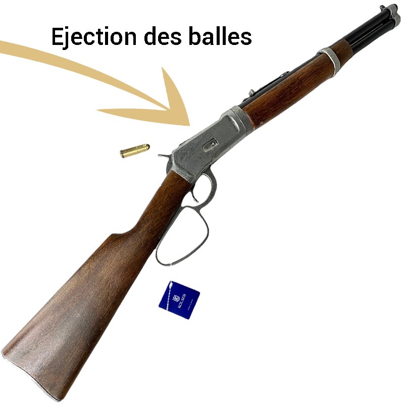 Réplique-Winchester-92-canon-court-grey avec ejection des balle