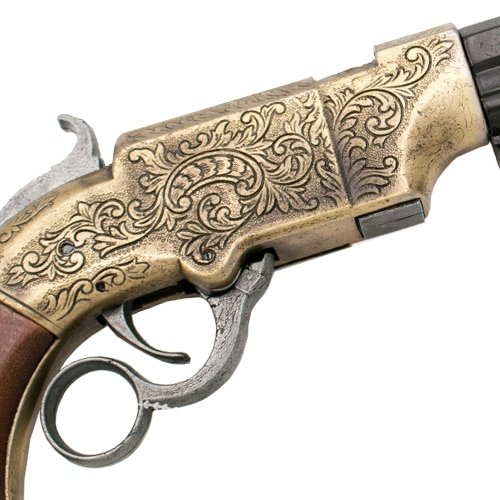 pistolet-volcanic-1854 culasse laiton décoré
