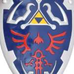 Bouclier Hylia Zelda gros plan tri force