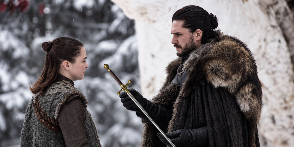 Jon Snow and Arya Stark, before the gift from Needle