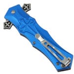 Couteau-Templier-Bleu-fermé-avec-clip-ceinture