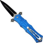 Couteau-Templier-Bleu-ouvert-côté-clip