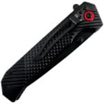 Couteau noir à ouverture assistée gros plan clip ceinture