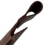 Holster western en cuir marron pour revolver Colt, modèle droitier Kolser, avec boucle métallique et lacets de fixation.