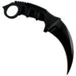 Karambit noir lame apparente sans fourreau