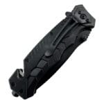 Couteau pliant noir de dos avec clip ceinture