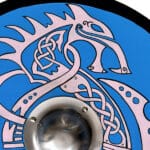 Wikingerschild Fenrir-Wolf, Nahaufnahme der Zeichnung des Fenrir-Wolfs