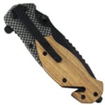 Coltello tattico - legno e carbonio - clip per cintura