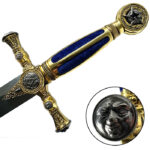 Ensemble Maçonnique Décoratif Bleu Poignée et Pommeau