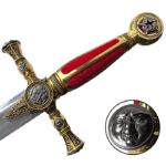 Conjunto decorativo masónico rojo asa y pomo