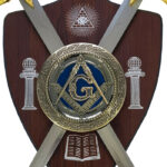 Ensemble Maçonnique Décoratif Bleu gros plan bouclier