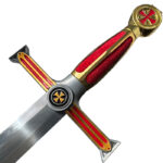 Set decorativo Templari Rossi, maniglia in primo piano