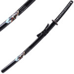 Katana Samouraï Dragon noir dans son fourreau