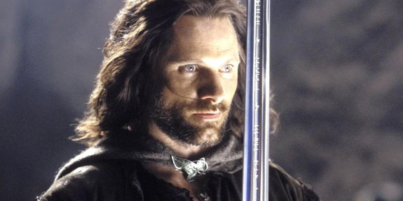 Aragorn with Andúril, the sword of Isildur’s heir