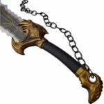 Lames du Chaos de Kratos-gros plan poignée