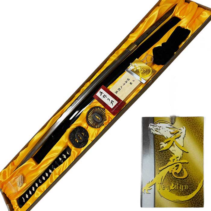 Ten Ryu sharp katana disassembled in presentation box