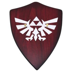 Soporte de pared de madera de Zelda con el logotipo de la Trifuerza
