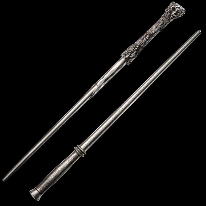 Coffret 25ans Harry Potter, les deux baguette sur fond noir