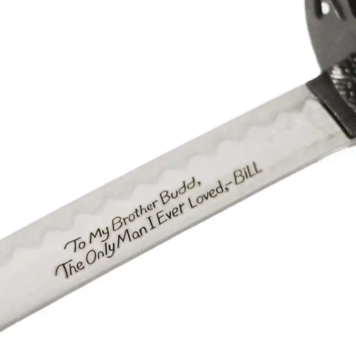 Juego de 3 Kill Bill Tanto, primer plano de la inscripción budd tanto