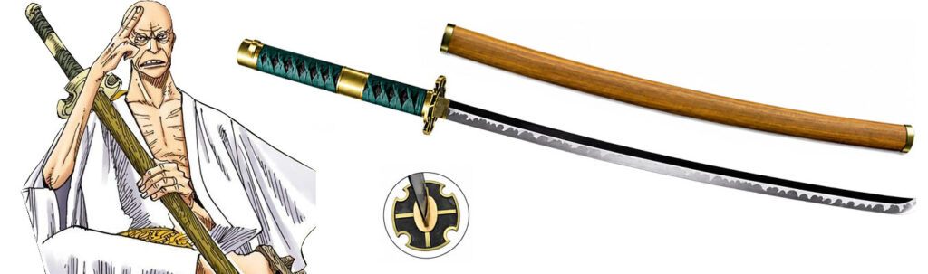 Saint Ethanbaron V. Nusjuro e replica decorativa ispirata a Shodai Kitetsu
