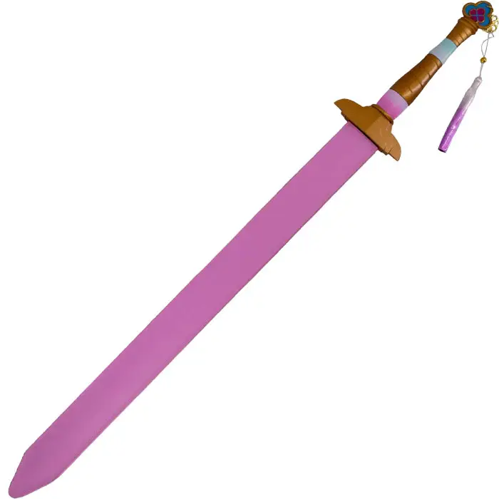 Espada Rumi KPop en su funda de imitación de cuero rosa