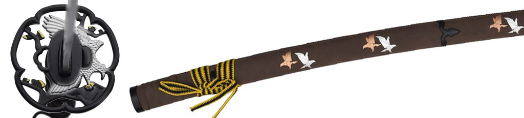 Ghost of Yōtei Weapons: Guard and Scabbard with Origami Decorations for the Dual Katana