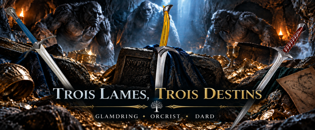 Glamdring, Orcrist, and Dard Reunited in the Trolls' Lair
