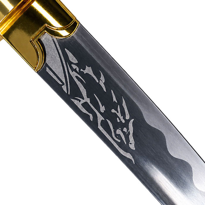 Katana Gilded Dawn: primer plano del grabado