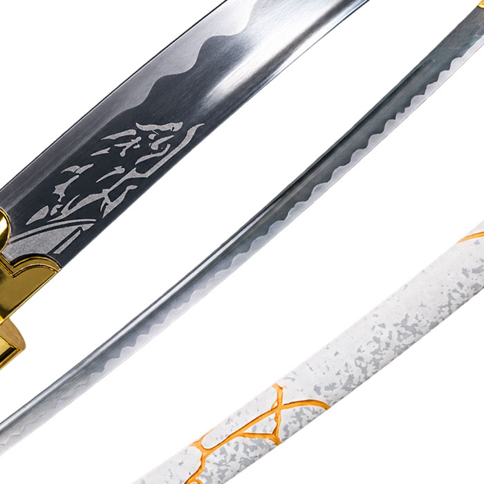 Katana «Gilded Dawn»: primer plano de la hoja