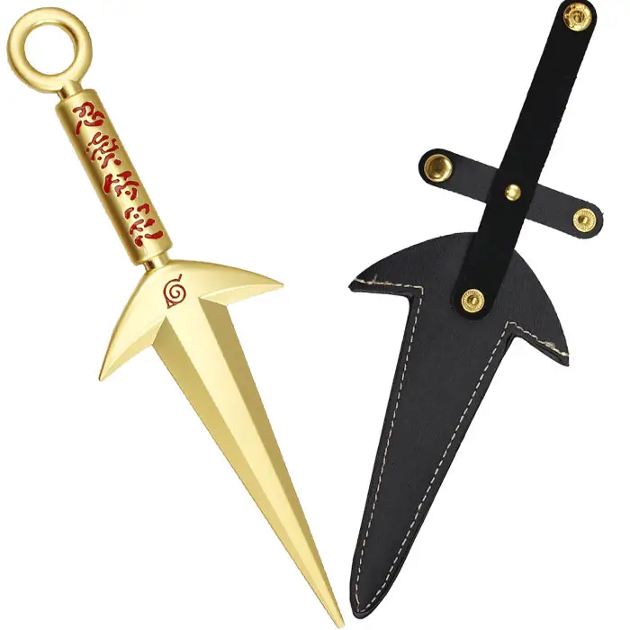 Kunai de Minato dorado con su vaina