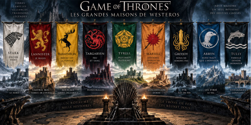 Les grandes Maisons, histoire de Game of Thrones