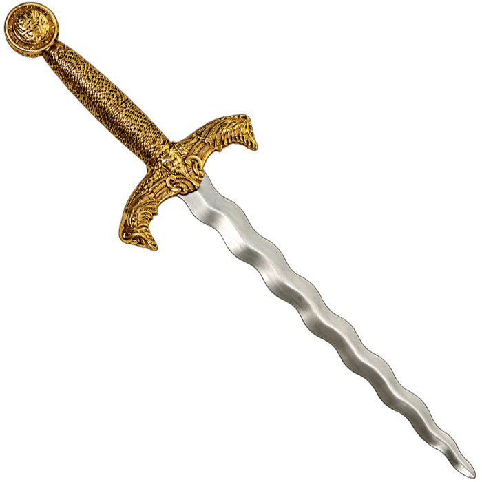 Lame ondulée métallique de la dague du roi Arthur Denix