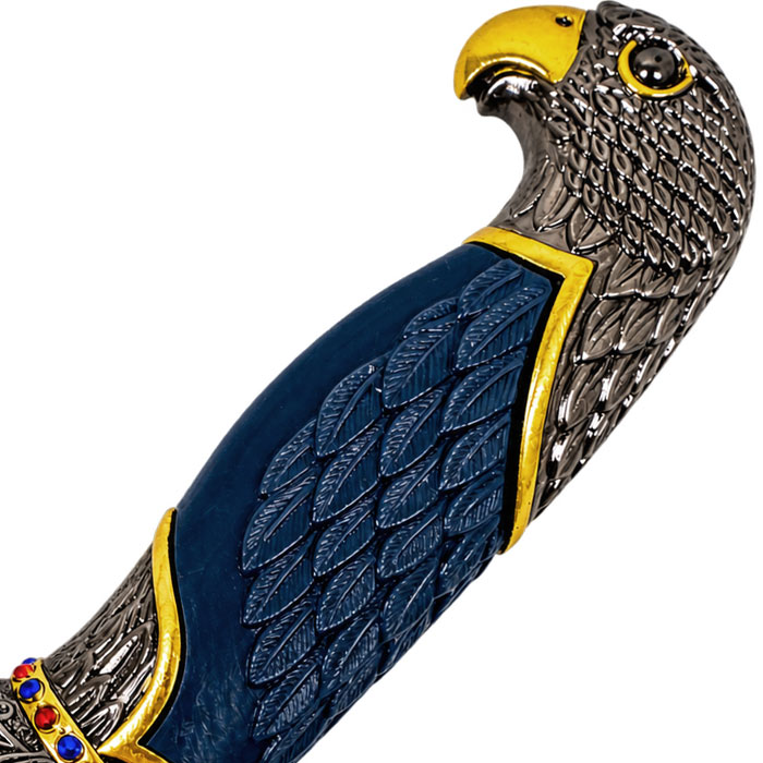 Poignard-Aigle-avec-statuette-poignée-et-pommeau
